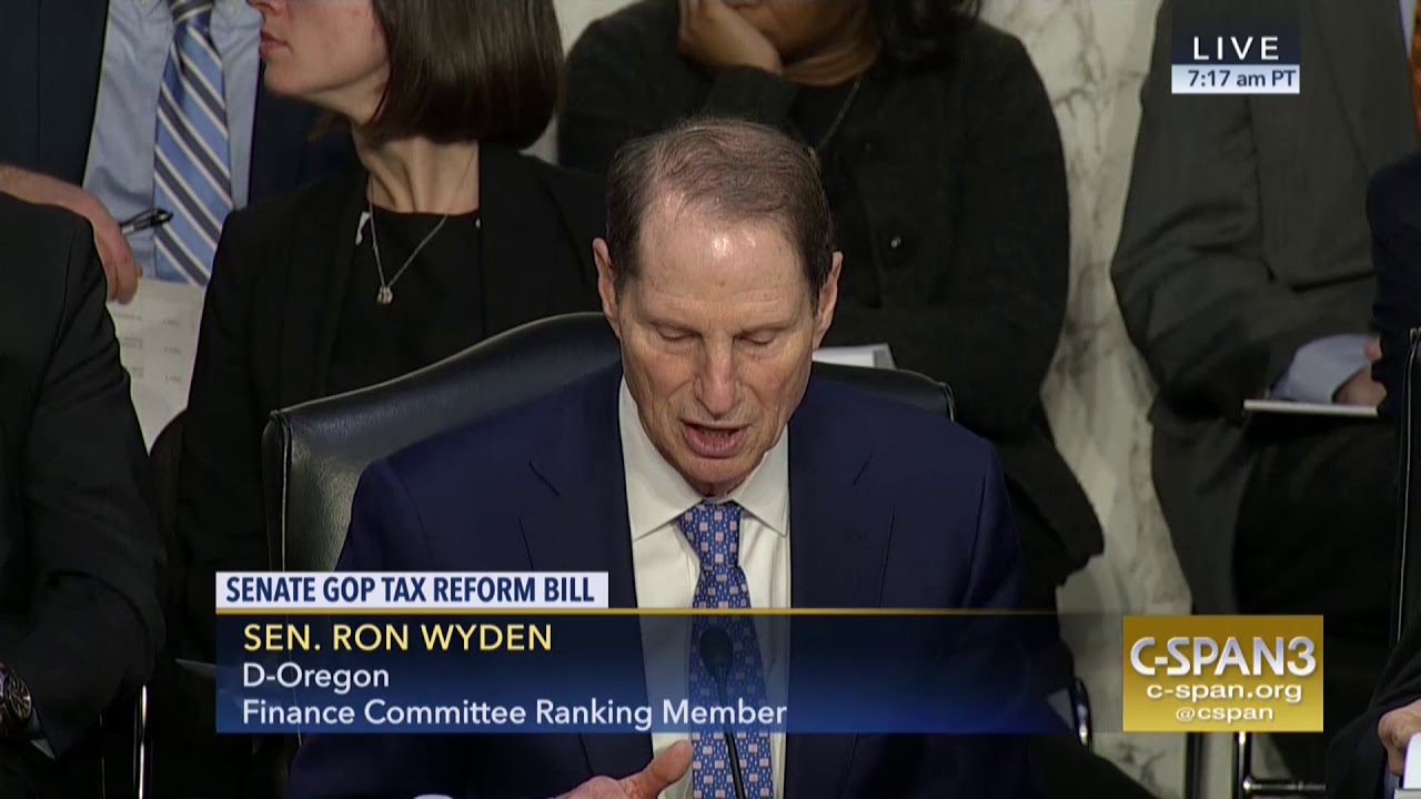 Wyden: Statement on New Senate Republican Tax Bill