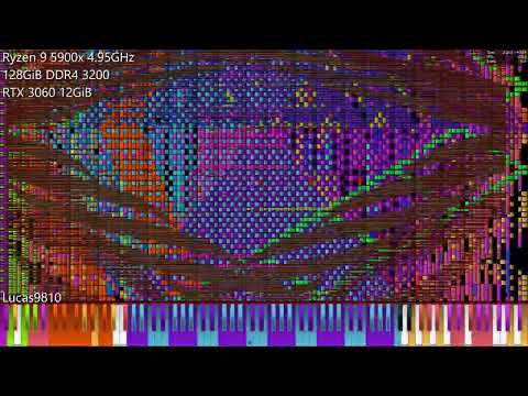[Black MIDI] 4.95GHz Ryzen 9 5900X vs Septette for the Dead Princess 51 Million