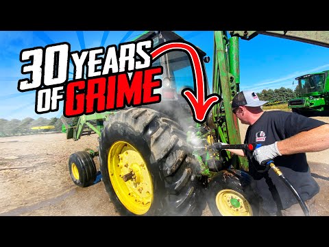 Steam Cleaning GREASY TRACTOR in Under 15