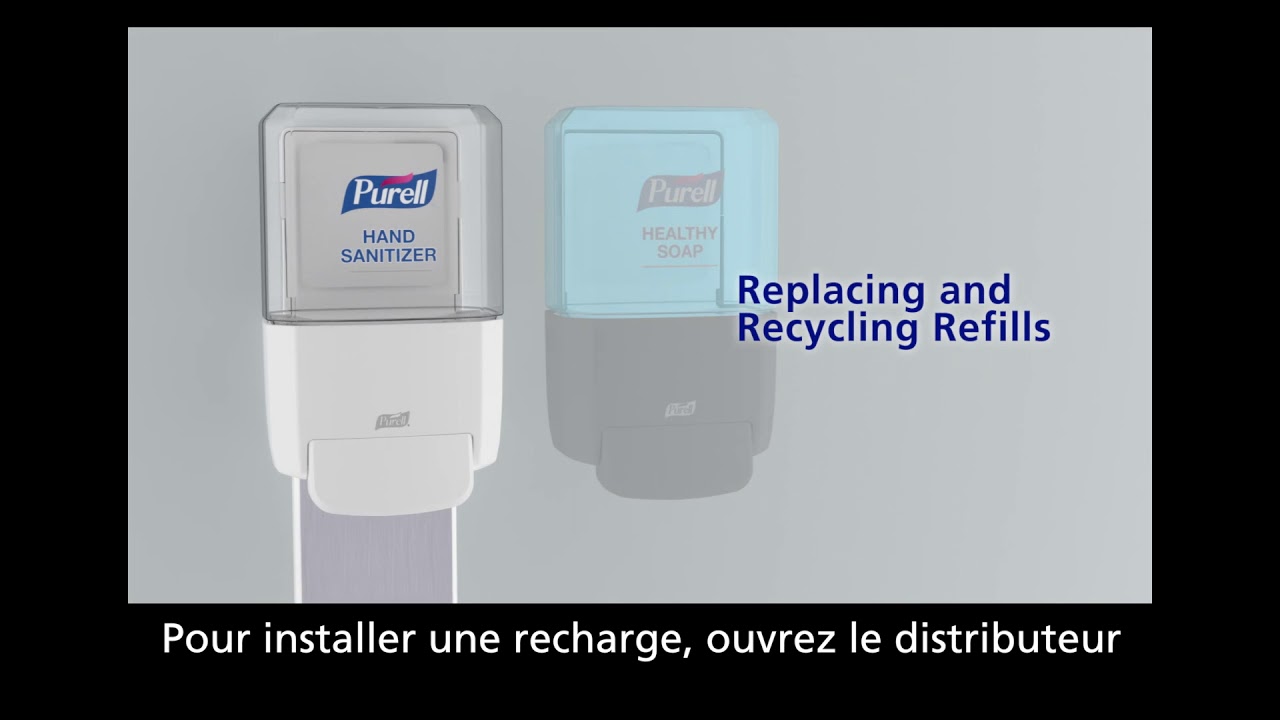 PURELL® ES4 Push-Style Dispenser Installation Instructions- French