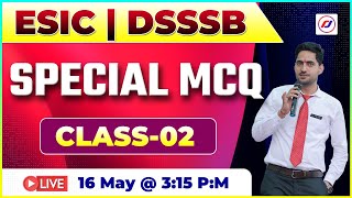 ESIC | DSSSB | Special Mcq | Staff Nurse &  Nursing Officer Live Classes | Rj Career point