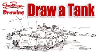 tank draw army drawing battle shoo rayner military