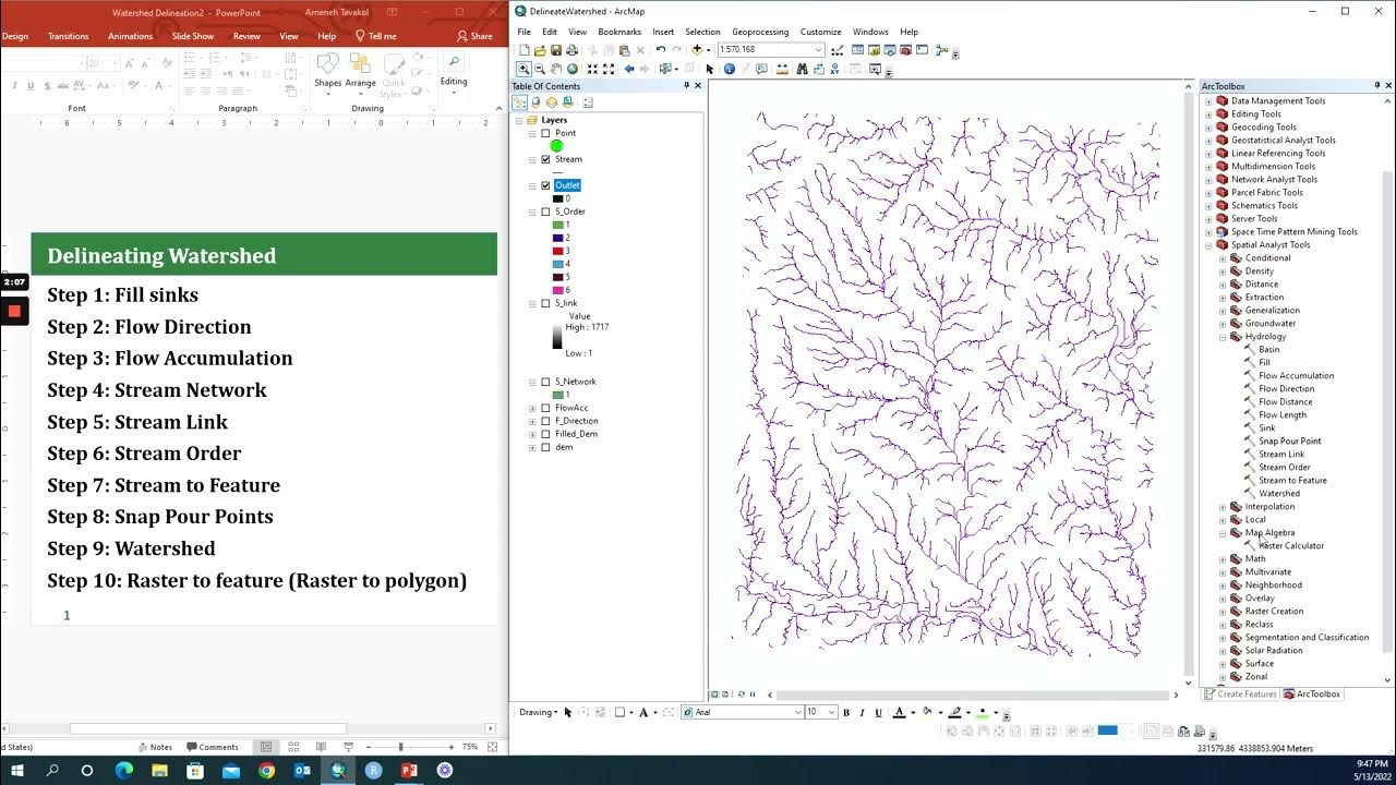 How to Delineate a Watershed and the Stream Network (3/3) Step by