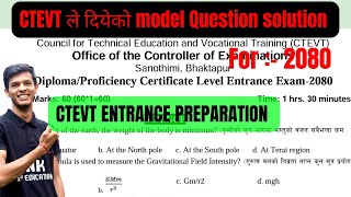 ctevt entrance exam model questions 2080 | 2080 ctevt entrance model question | ctevt entrance 2080
