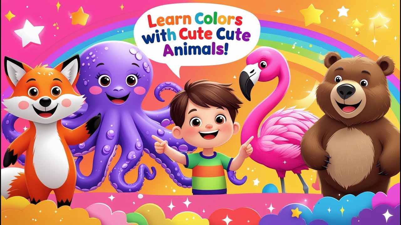 Learn Colors with Cute Animals | Fun & Educational Kids Song | Color ...
