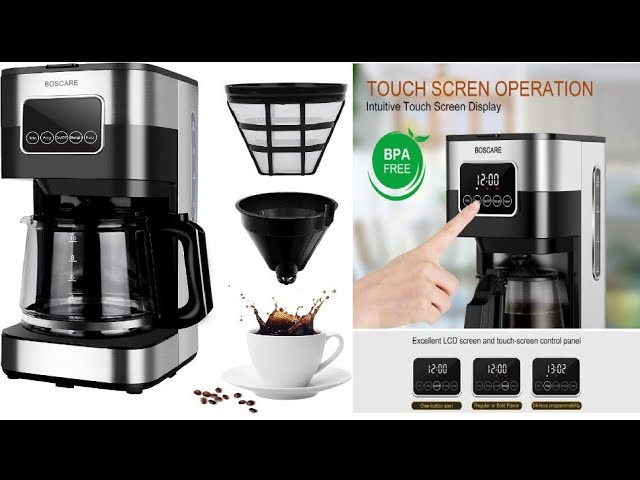 BOSCARE 12-Cup Programmable Coffee Maker: Drip Coffee Maker, Mini Coffee  Machine with Auto Shut-off, Strength Control,Black