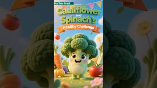 Cauliflower 🥦 & Spinach 🌿 Healthy Challenge | Fun Moral Story | Teamwork & Healthy Eating #spinach