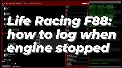 Life ECU, how to log data with the engine stopped, useful for testing sensors and config changes.