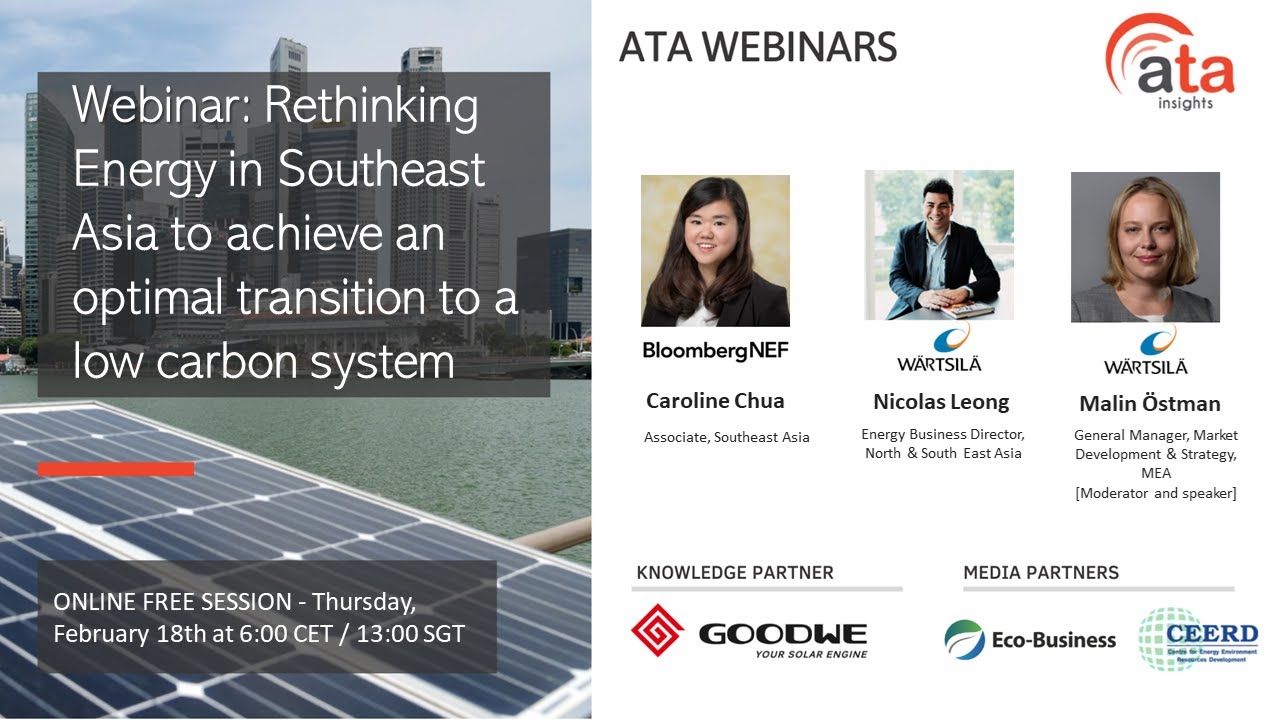 Webinar: Rethinking Energy in Southeast Asia to achieve an optimal transition to a low carbon system