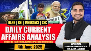 4Th June 2025 Daily Current Affairs Rrb Poclerk,Sbi & Bank Exams Current Affairs Kapil Kathpal