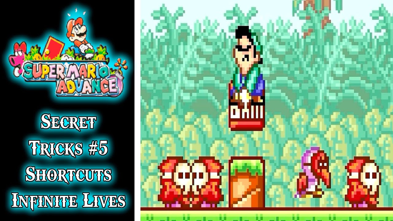 Super Mario Advance (GBA) - Secret Tricks #5, All Shortcuts Warp Zone Locations and Infinite Lives