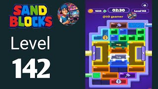 Sand blocks drop puzzle level   142 solution and walkthrough 