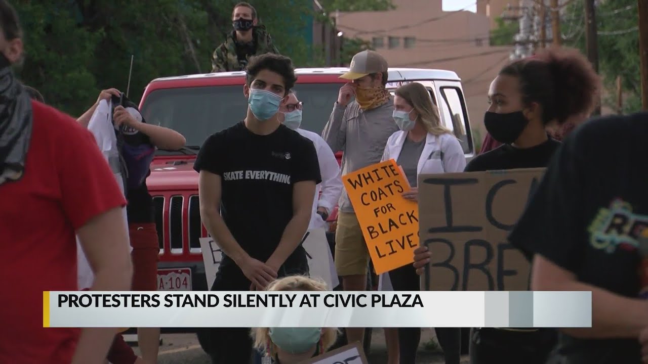 Silent protest takes place at Civic Plaza