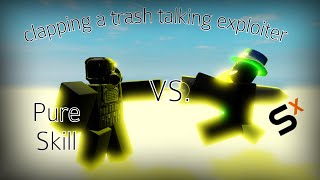 A toxic exploiter thought he was better than me then he got dropped | Roblox Combat Warriors