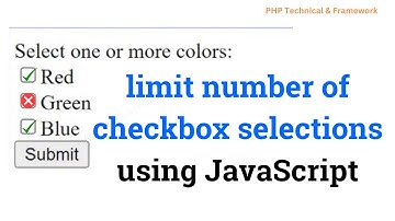 limit number of checkbox selections using JavaScript || limit number of checkboxes selected