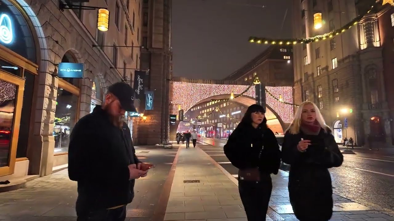 INSANE Stockholm Winter Nightlife CRAZY People & Winter Vibes ❄️ After Dark 🇸🇪 4K SLOW TV