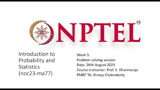 Famous Week 5 - Problem Solving Session on Introduction to Probability  and Statistics  - 26th August 2023 Net Worth