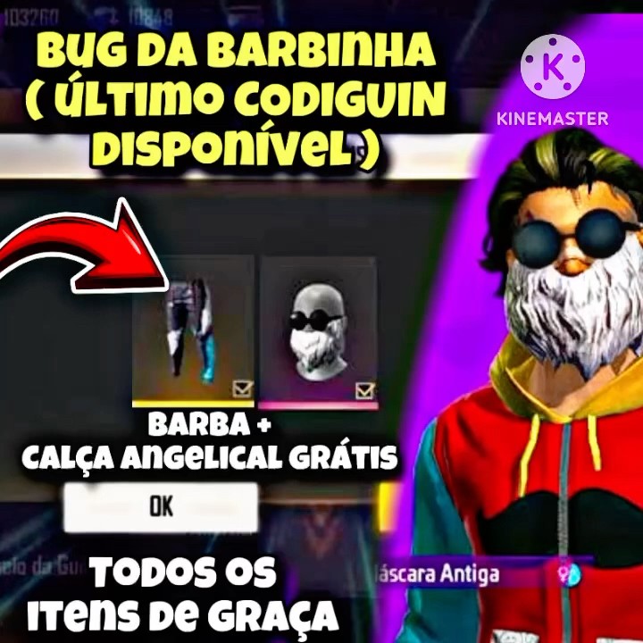 ÚLTIMO CODIGUIN INFINITO DA BARBA DO VELHO NO FREEFIRE +calça angelical