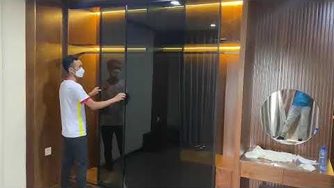 Công trình thi công thực tế tủ áo cánh kính cửa lùa 2 cánh cho khách hàng của Boloni