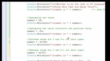 C# Console : Lesson 2-2 Data Type Integer