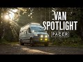 Van spotlight pacer  outside van 4wd mercedesbenz sprinter 170 van conversion tour