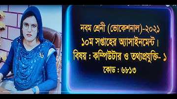 Computer and Information Technology- 1, Class- 9 (Vocational), 10th week Assignment - 2021.