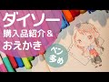 さくっとダイソー購入品を紹介して絵を描いた｜文房具多め｜HAUL