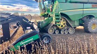 40ft Geringhoff TruFlex Razor Harvesting Soybeans