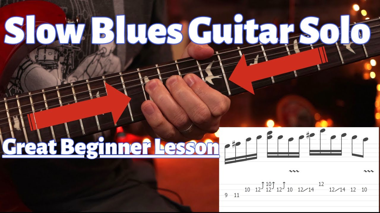 Easy Beginner Slow Blues Solo Lesson - YouTube