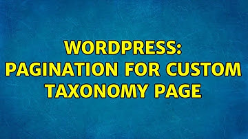Wordpress: Pagination for Custom Taxonomy Page