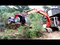 Easy way to modify tractor pellet forks to fit an excavator bucket