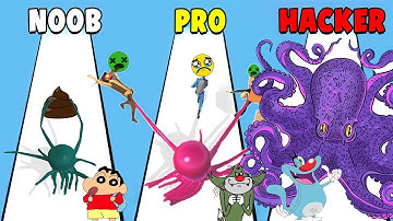 NOOB vs PRO vs HACKER in kraken attack 3d||oggy and jack voice||oggy game