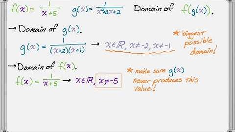Finding Domain of Compositions of Functions, f(g(x)), Example and Explanation