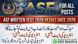 ASF Written Test Result 2026 Expected Date | Interview Schedule & Preparation Guide