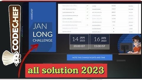 January Long challenge codechef all question solution