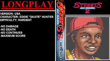 Streets of Rage 2 [USA] (Sega Genesis) - (Longplay - Eddie "Skate" Hunter | Hardest Difficulty)