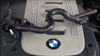 BMW  E60 M57 loss of antifreeze, replacement of the main cooling pipe.