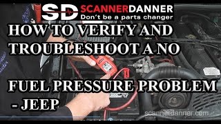 how to verify and troubleshoot a no fuel pressure problem - jeep