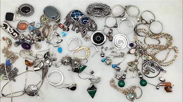 Fabulous ShopGoodwill 925 Sterling Silver Jewelry Lot - Valuable Gemstones Including Diamonds (014)