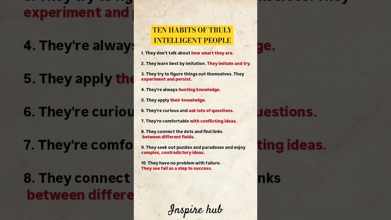10 habits of intelligence people 