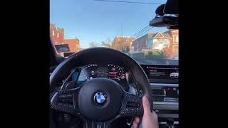 POV BMW M340i catless downpipe , burble tune (LOUD POPS AND BANGS)  (AGGRESSIVE DOWNSHIFTS)