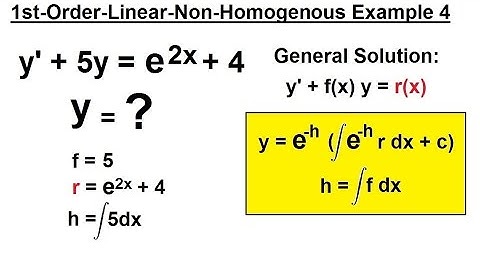 Differential Equation - 1st Order, Linear Form (7 of 9) Example 4 of Non-Homogenous Form