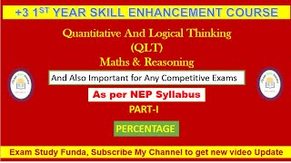 PERCENTAGE PART I QLT || +3 2ND SEMESTER QLT QUESTIONS|| MATHS & REASONING
