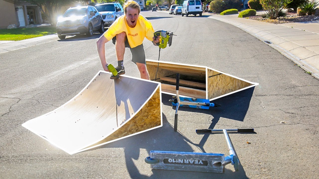 How to Make a $100 DIY Skatepark Ramp for Beginners in 2 Hours - YouTube