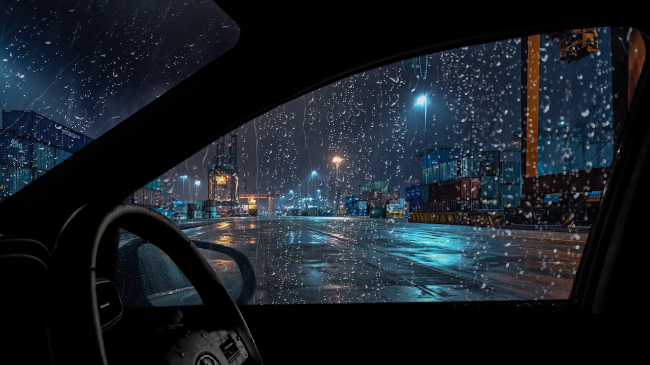 Falling Asleep Instantly with Heavy Rain in a Car - Deep Sleep and Insomnia Healing