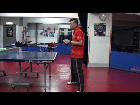 前國家省隊 楊光教練 反手拉下旋球教學 Coach Yang Guang Backhand Loop against backspin tutorial
