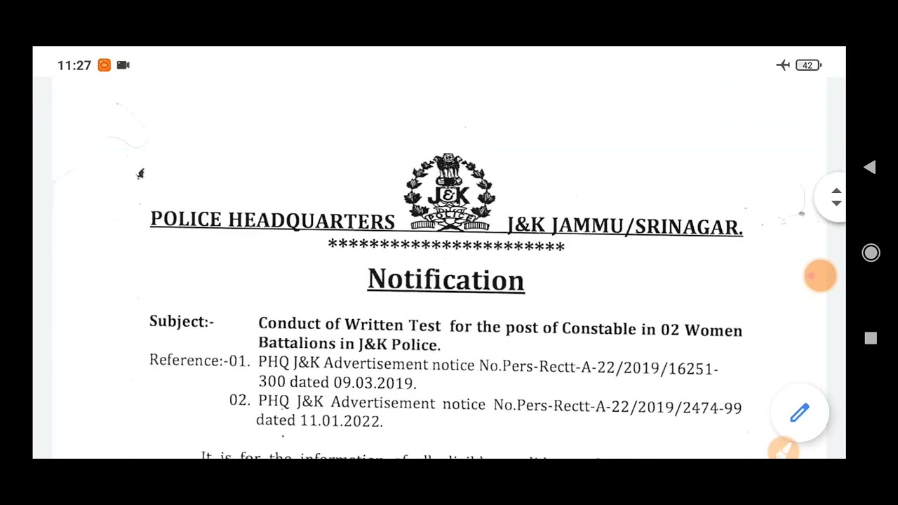 JKP Border Battalion Exam On 26 June - Confirm || Official Notification Out 🔥🔥