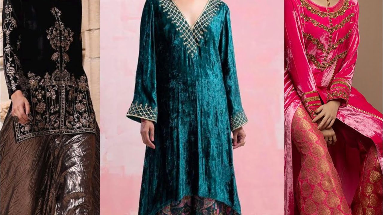 Luxury Velvet Kurti Palazzo Design for Elegant Winter Look