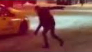 Guy laughing at man slipping on ice EARRAPE