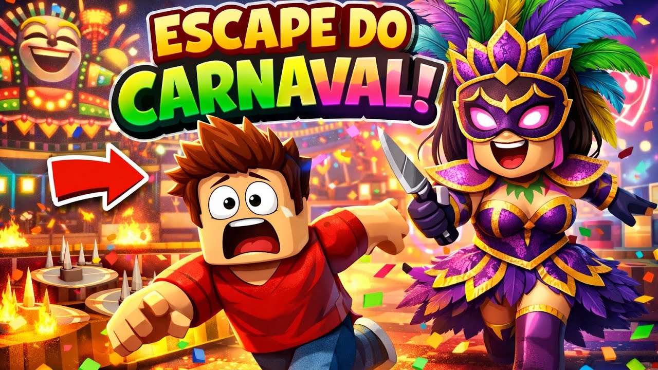 Jogando Roblox,modo escapando do carnaval parte 1